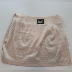 Daily Drills Champagne Silky Mini Skirt